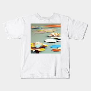 Colorful Water Lilies Collage Kids T-Shirt